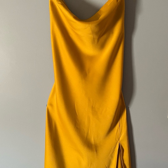 Banana Republic Yellow Sheath Maxi Dress Cowl Neck Sleeveless - Picture 2 of 6